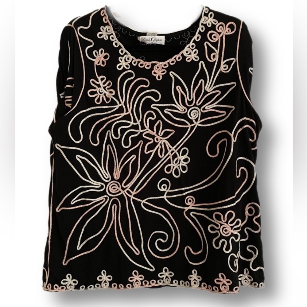 Black sleeveless formal top Plus Size (worn once) Size 1x